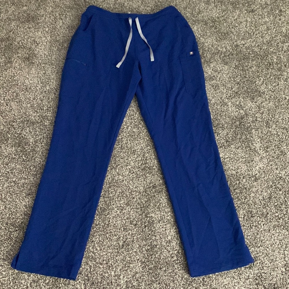 Womens Figs Yola Skinny Technical Collection scrub pants in Winning Blue